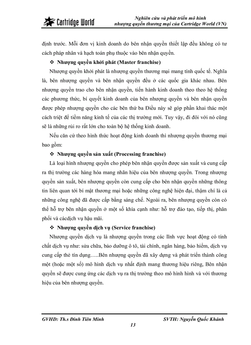 image for page Nghiên cứu và phát triển mô hình nhượng quyền thương mại của Cartridge World VN