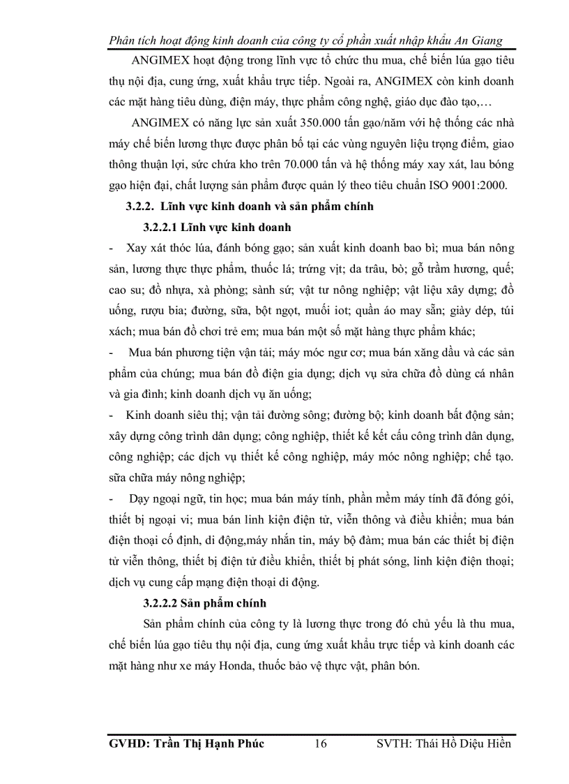 image for page Phân tích hoạt động kinh doanh của công ty cổ phần xuất nhập khẩu an giang angimex