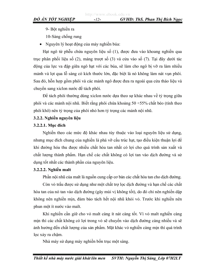 image for page Thiết kế nhà máy nước giải khát lên men với năng suất 32 triệu lít năm