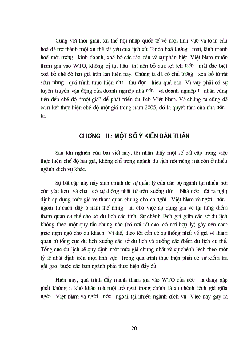 image for page Chế độ hai giá trong du lịch sự bình đẳng hay phân biệt đối xử