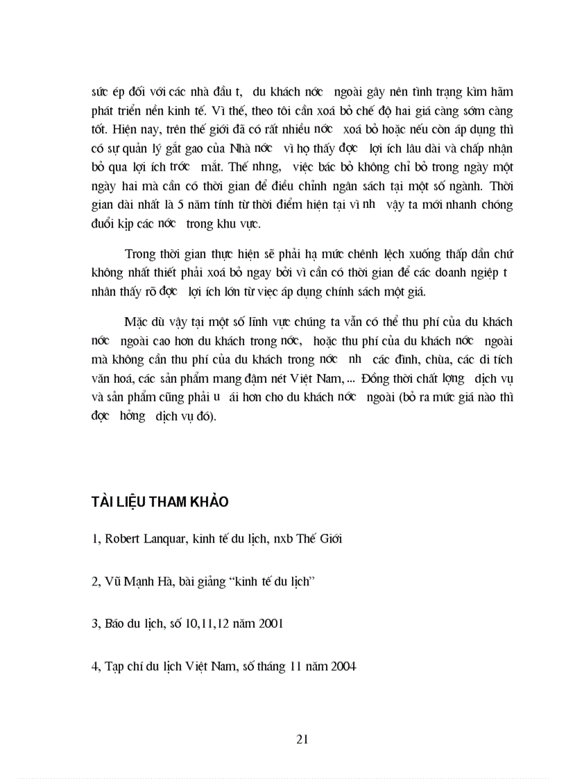 image for page Chế độ hai giá trong du lịch sự bình đẳng hay phân biệt đối xử