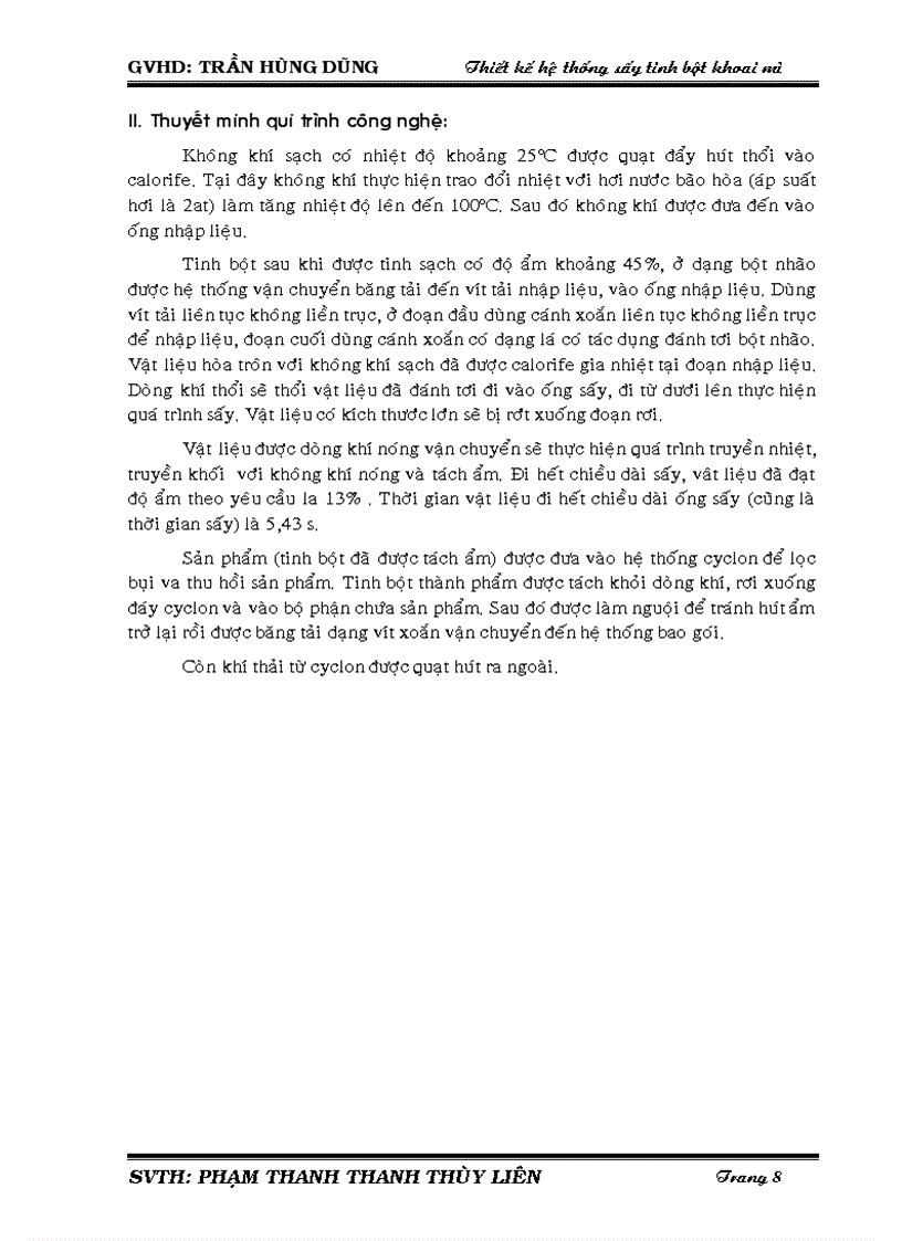 image for page Thiết kế hệ thống sấy tinh bột khoai mì