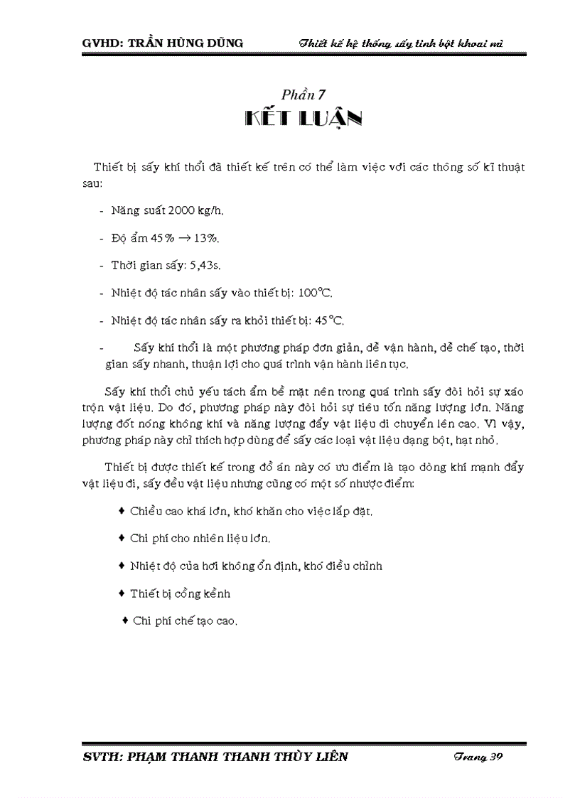 image for page Thiết kế hệ thống sấy tinh bột khoai mì