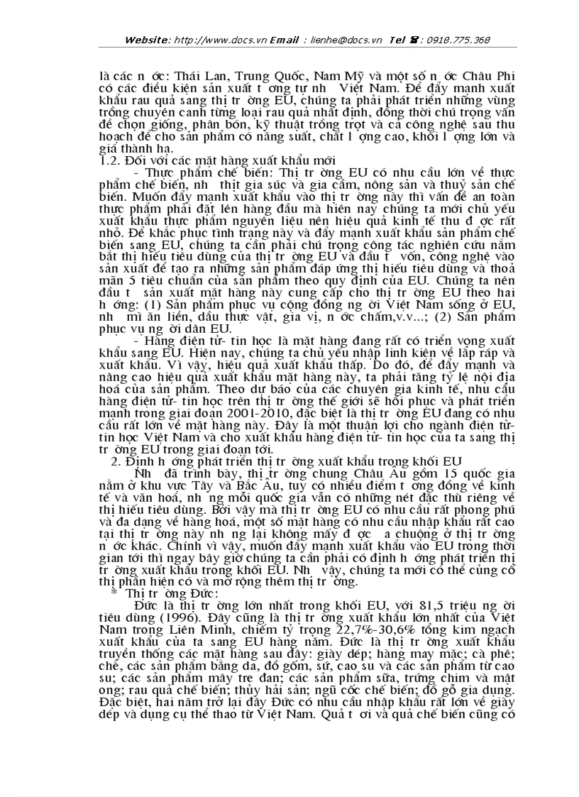image for page Tự do hoá trong eu và khả năng thâm nhập thị trường eu của hàng hoá việt nam