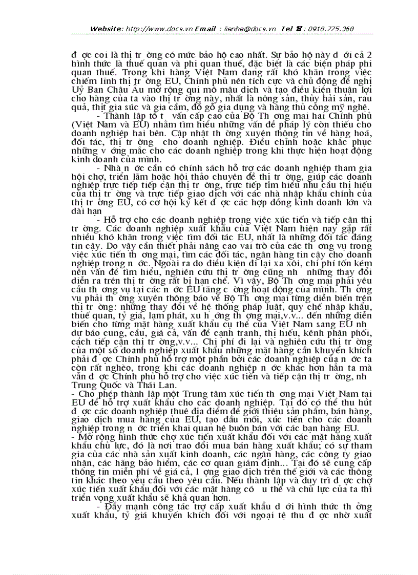 image for page Tự do hoá trong eu và khả năng thâm nhập thị trường eu của hàng hoá việt nam