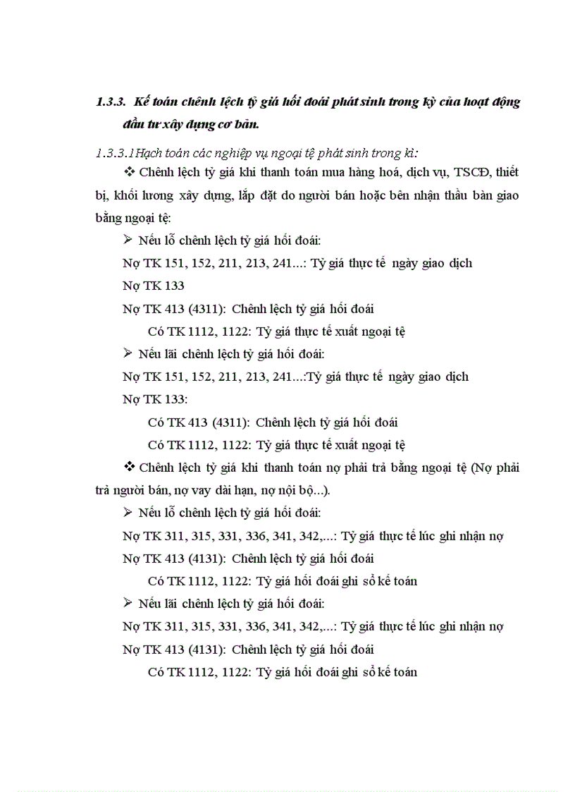 image for page Thực trạng và phương hướng hoàn thiện hạch toán chênh lệch tỷ giá hối đoái