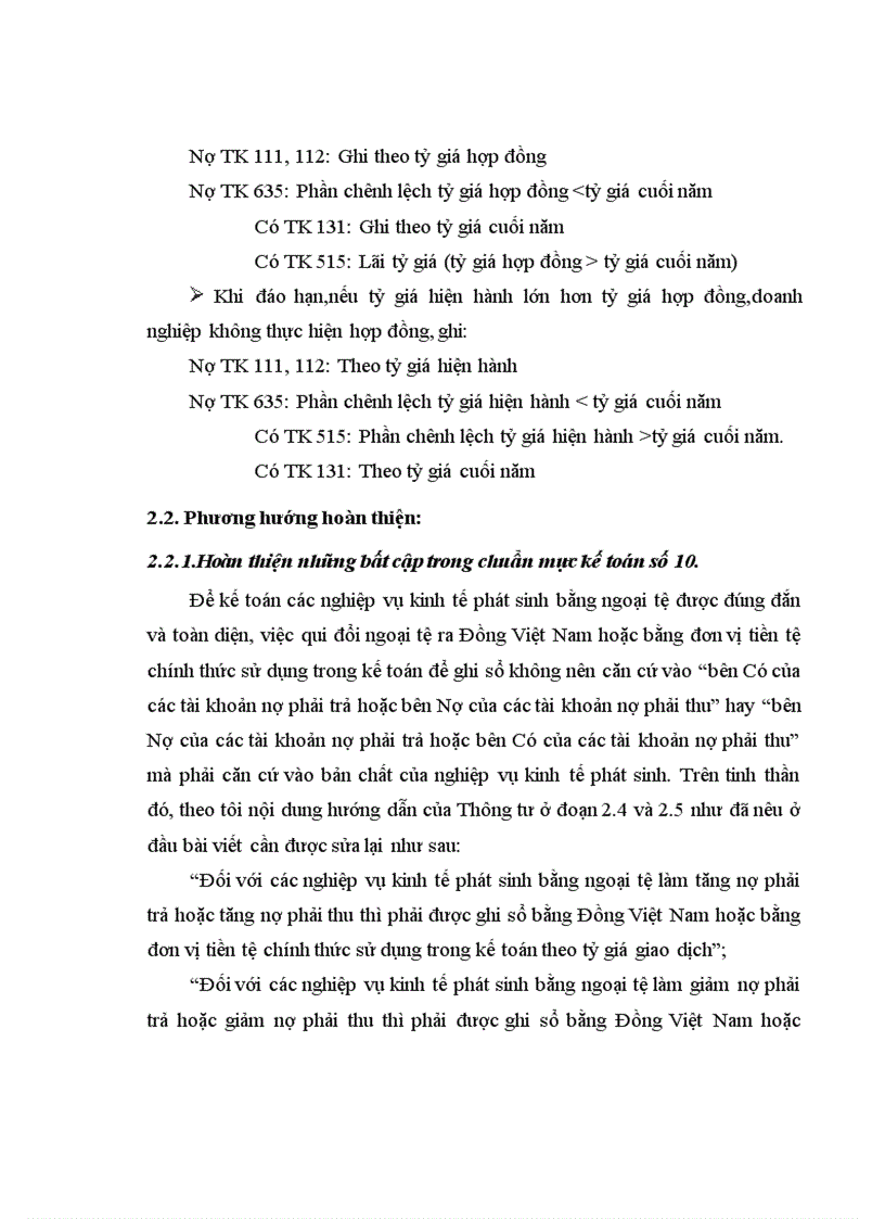 image for page Thực trạng và phương hướng hoàn thiện hạch toán chênh lệch tỷ giá hối đoái