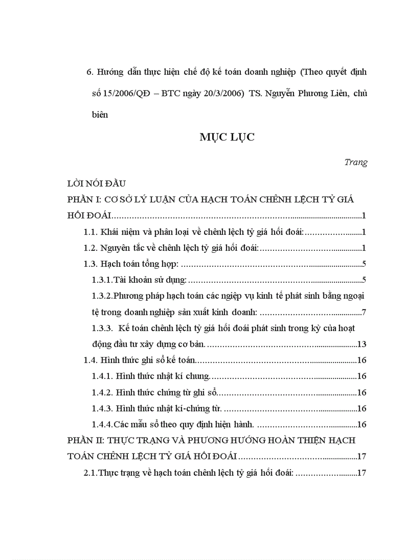 image for page Thực trạng và phương hướng hoàn thiện hạch toán chênh lệch tỷ giá hối đoái