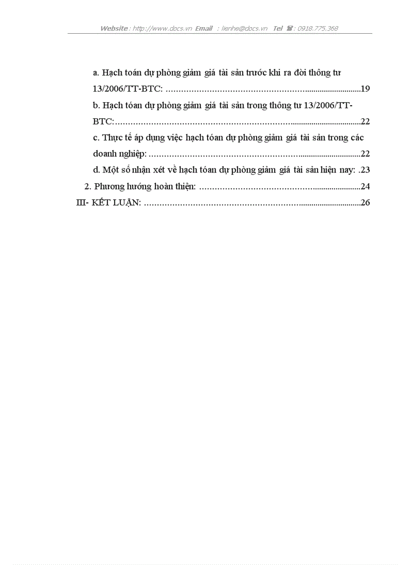 image for page Thực trạng và phương hướng hoàn thiện hạch toán dự phòng giảm giá tài sản