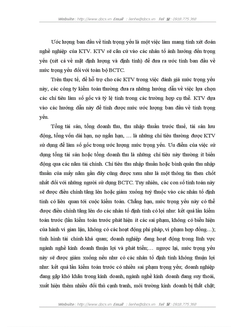 image for page Khái niệm Trọng yếu trong kiểm toán và qui trình đánh giá trọng yếu trong kiểm toán báo cáo tài chính