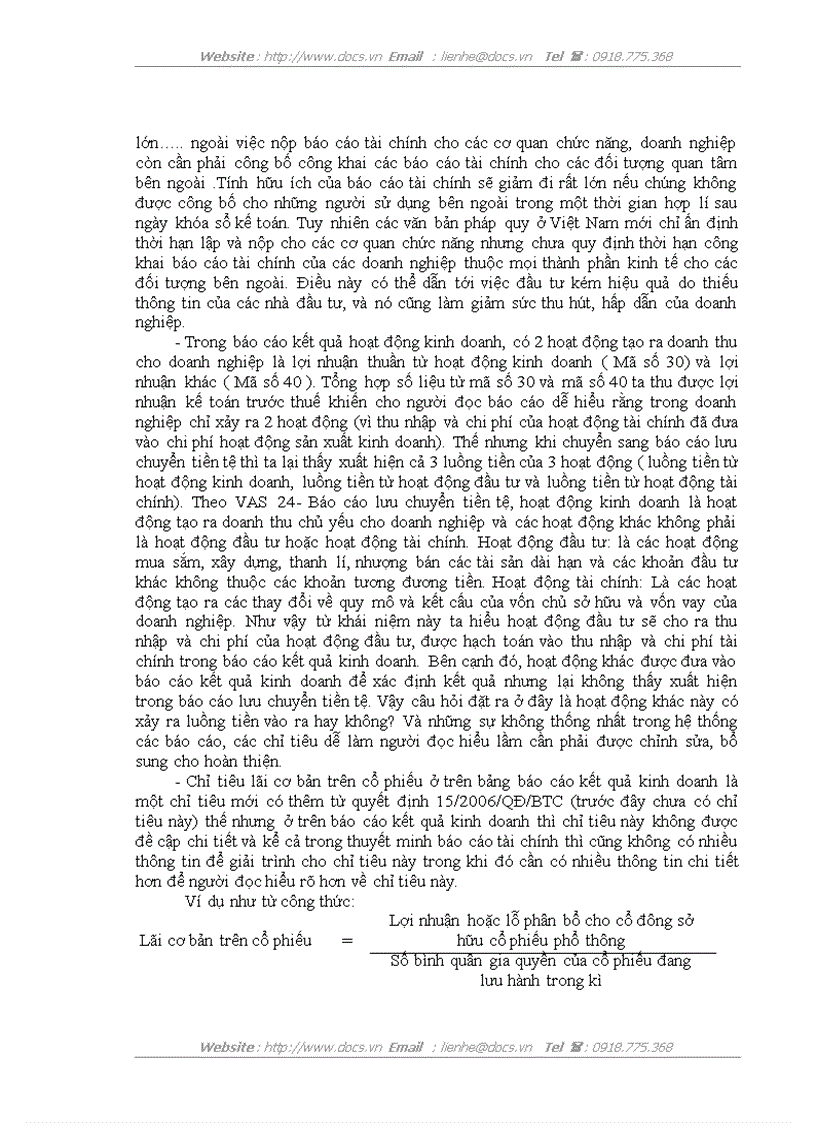 image for page Đánh giá thực trạng và phương hướng hoàn thiện báo cáo kết quả kinh doanh với việc phân tích tình hình tài chính Doanh nghiệp