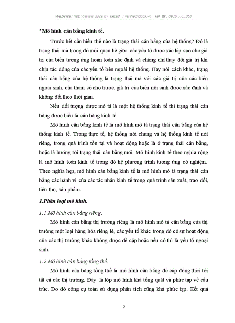 image for page Mô hình cân bằng và ứng dụng trong phân tích chính sách