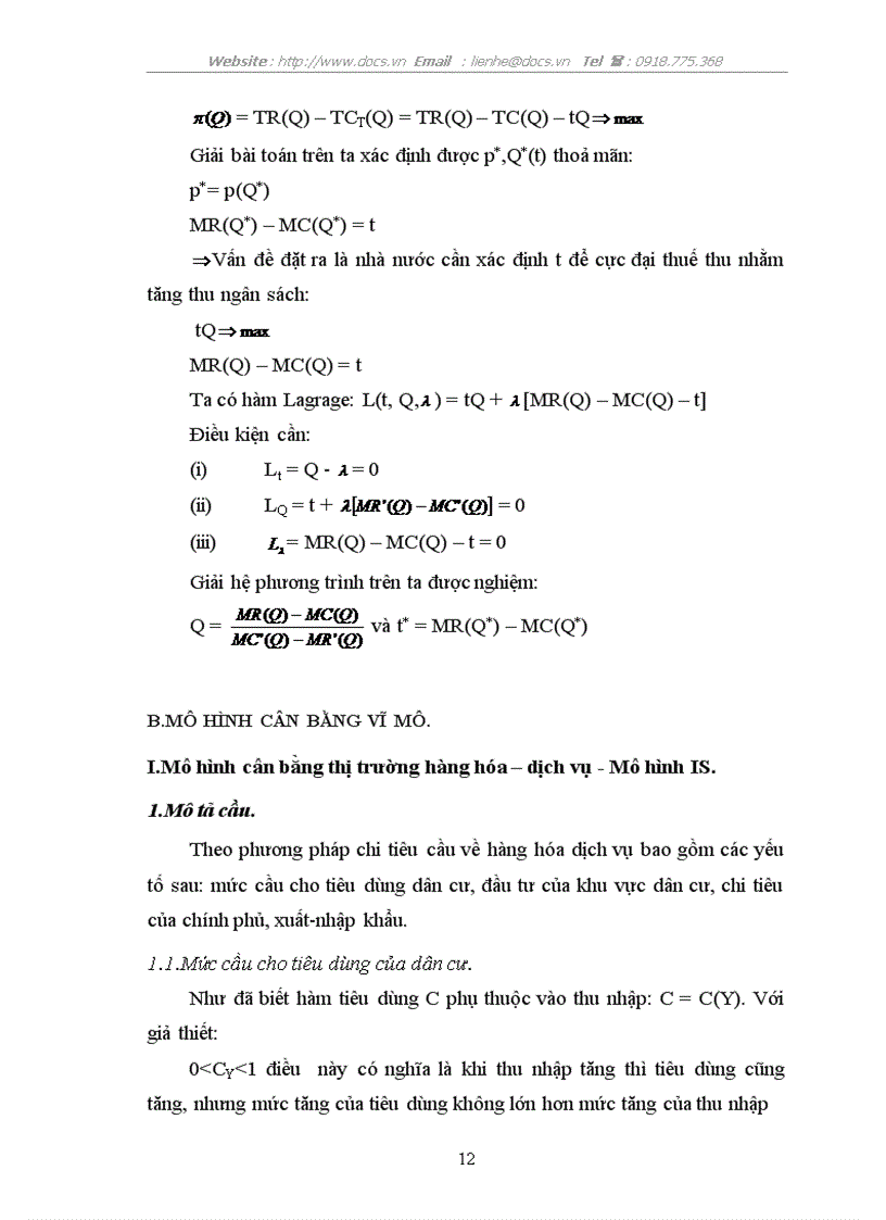 image for page Mô hình cân bằng và ứng dụng trong phân tích chính sách