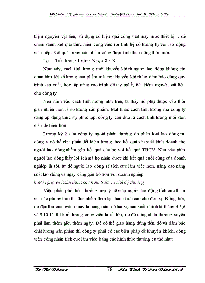 image for page Một số giải pháp nhằm tạo động lực cho người lao động tại Công ty Cổ phần may 10 thông qua việc hoàn thiện công tác tổ chức tiền lương