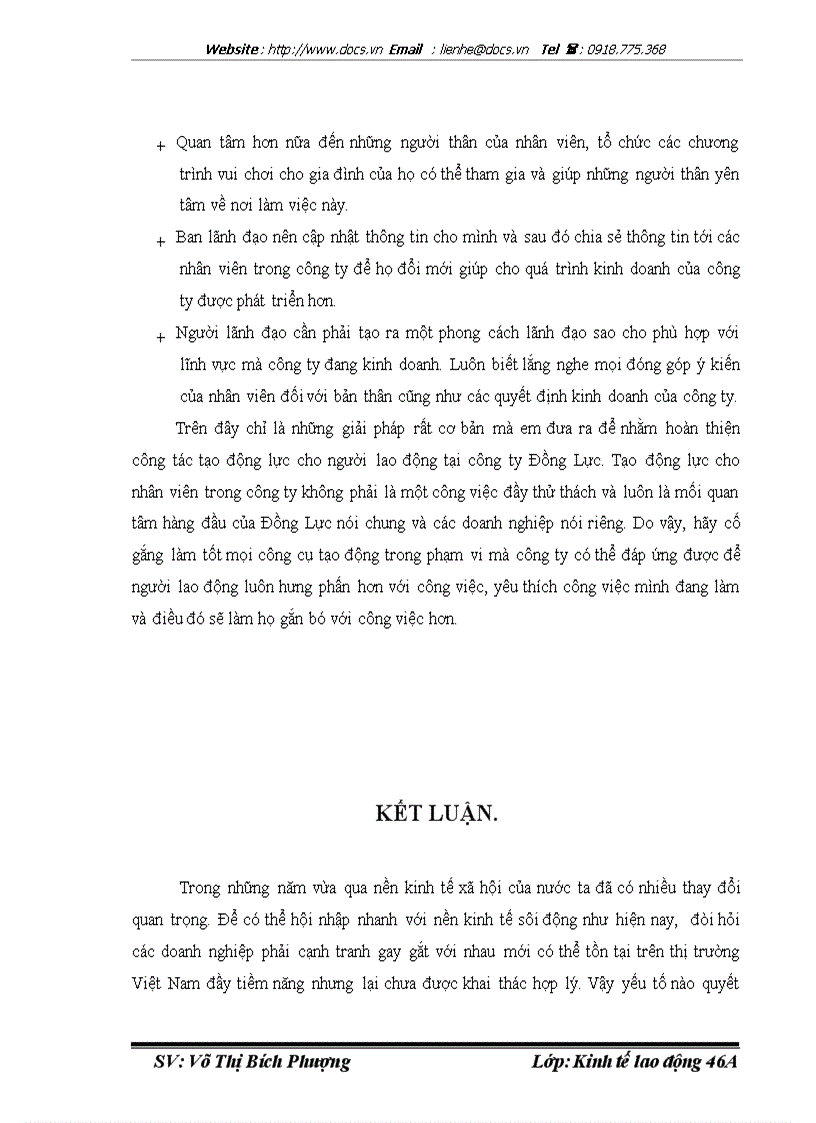 image for page Hoàn thiện công tác tạo động lực cho người lao động tại công ty TNHH Thương Mại Đồng Lực