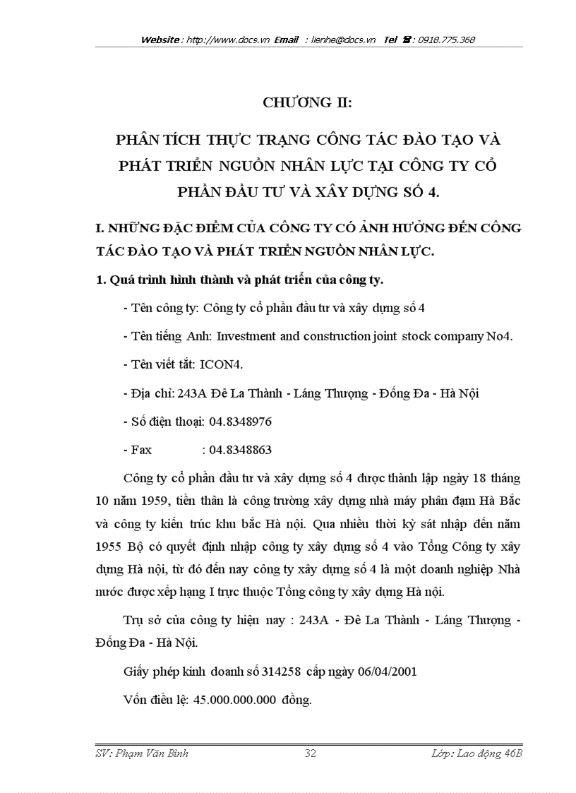 image for page Hoàn thiện công tác đào tạo và phát triển nguồn nhân lực tại Công ty Cổ phần đầu tư và xây dựng số 4