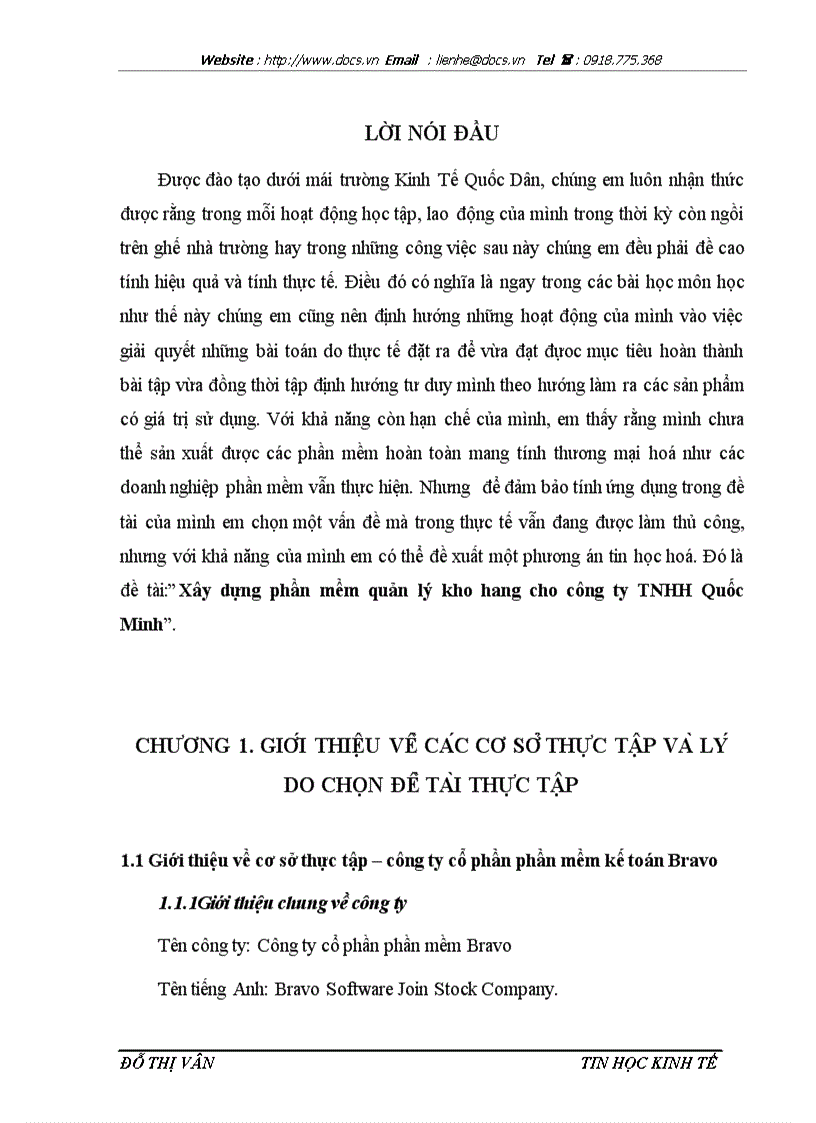 image for page Xây dựng phần mềm quản lý kho hang cho công ty TNHH Quốc Minh