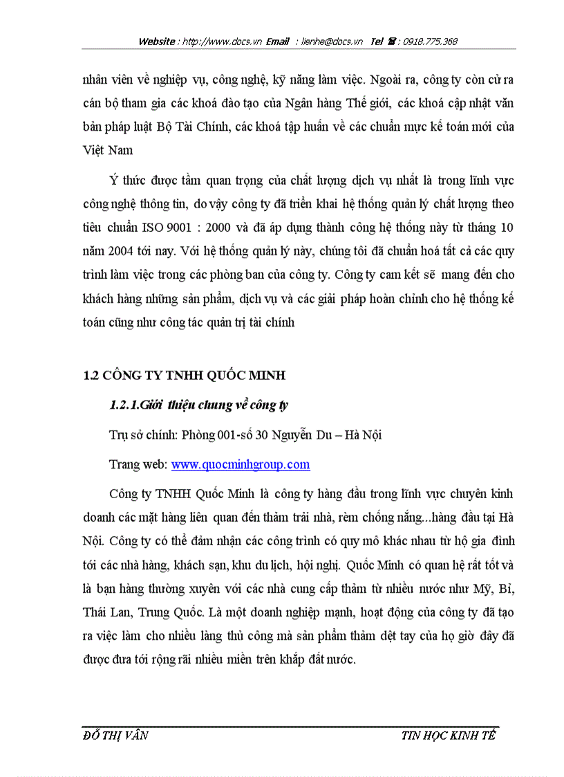 image for page Xây dựng phần mềm quản lý kho hang cho công ty TNHH Quốc Minh