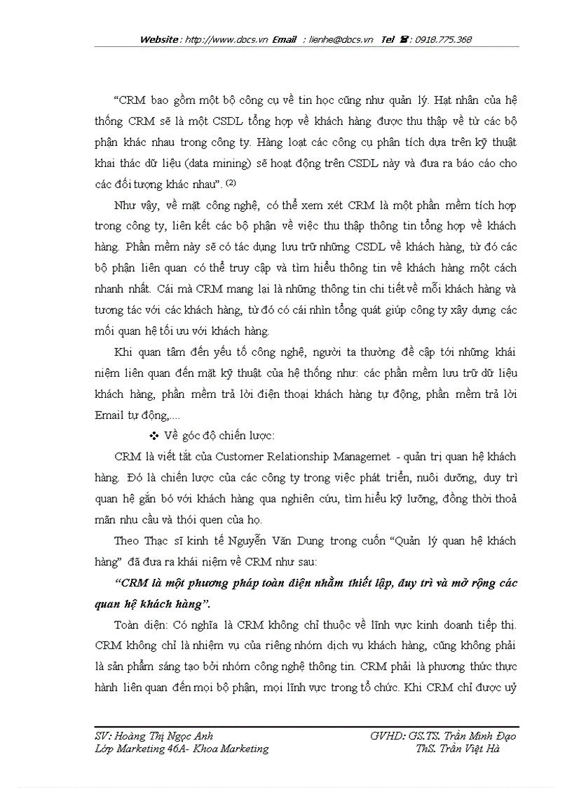 image for page Phát triển hệ thống quản lý quan hệ khách hàng CRM tại ngân hàng TMCP Kỹ thương Việt Nam Techcombank