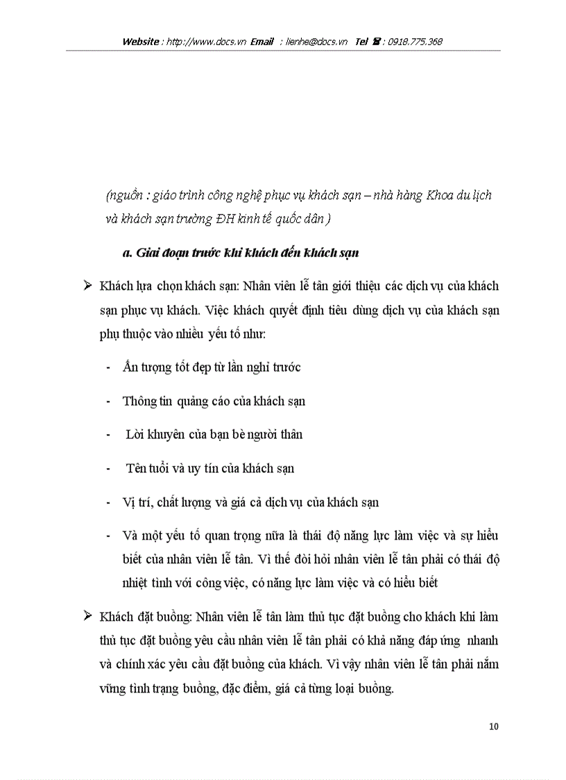 image for page Một số giải pháp nâng cao chất lượng dịch vụ của bộ phận lễ tân trong khách sạn Sài Gòn Kim Liên Resort