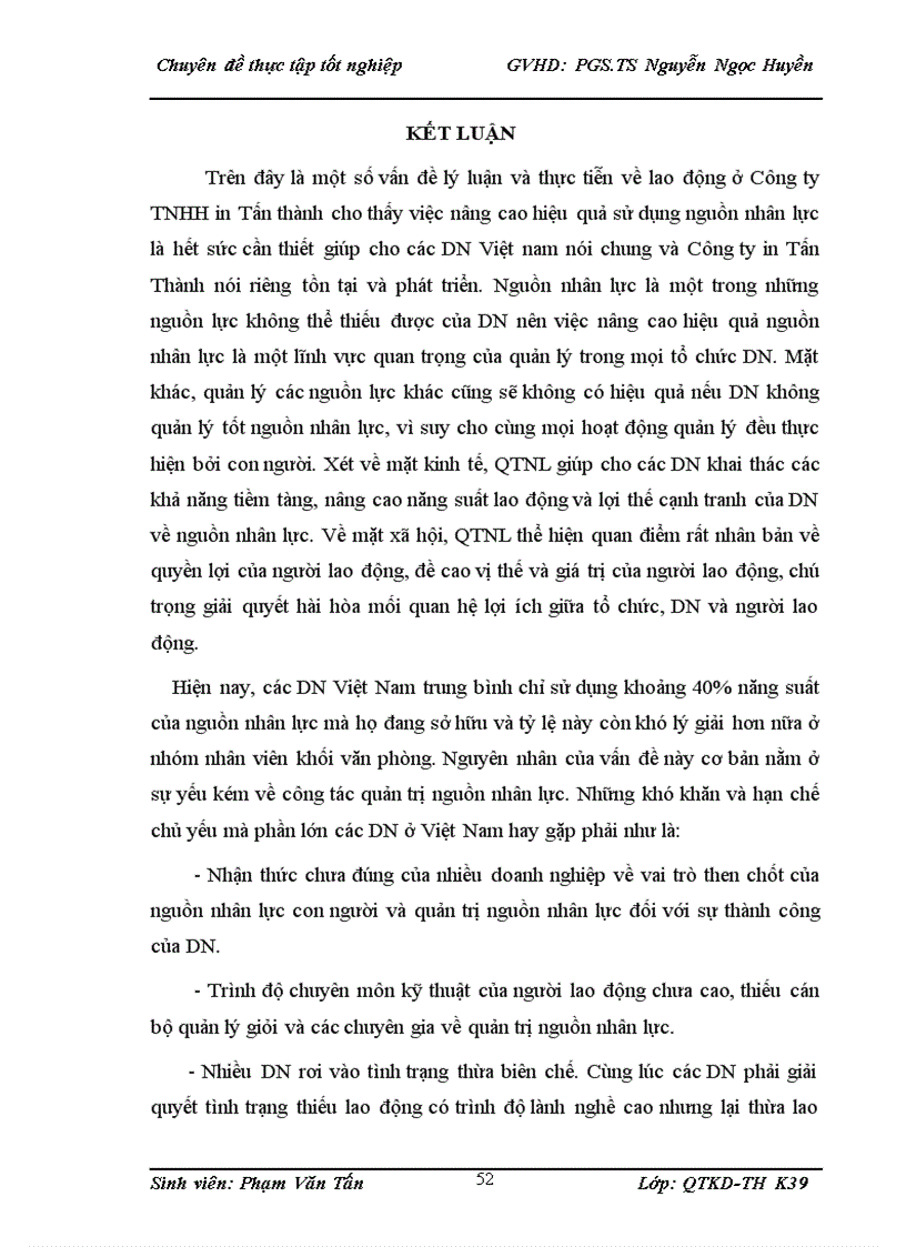 image for page Một số Giải pháp nhằm nâng cao hiệu quả sử dụng nguồn nhân lực tại Công ty TNHH In Tấn Thành