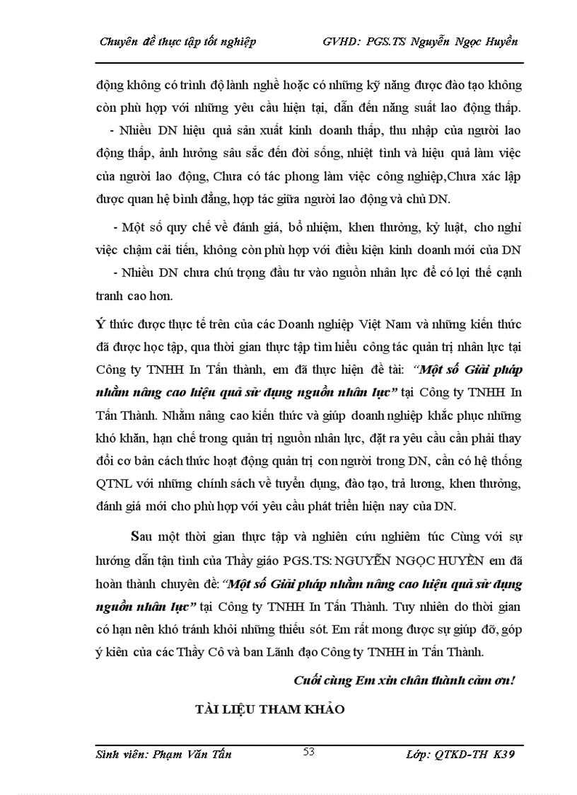 image for page Một số Giải pháp nhằm nâng cao hiệu quả sử dụng nguồn nhân lực tại Công ty TNHH In Tấn Thành