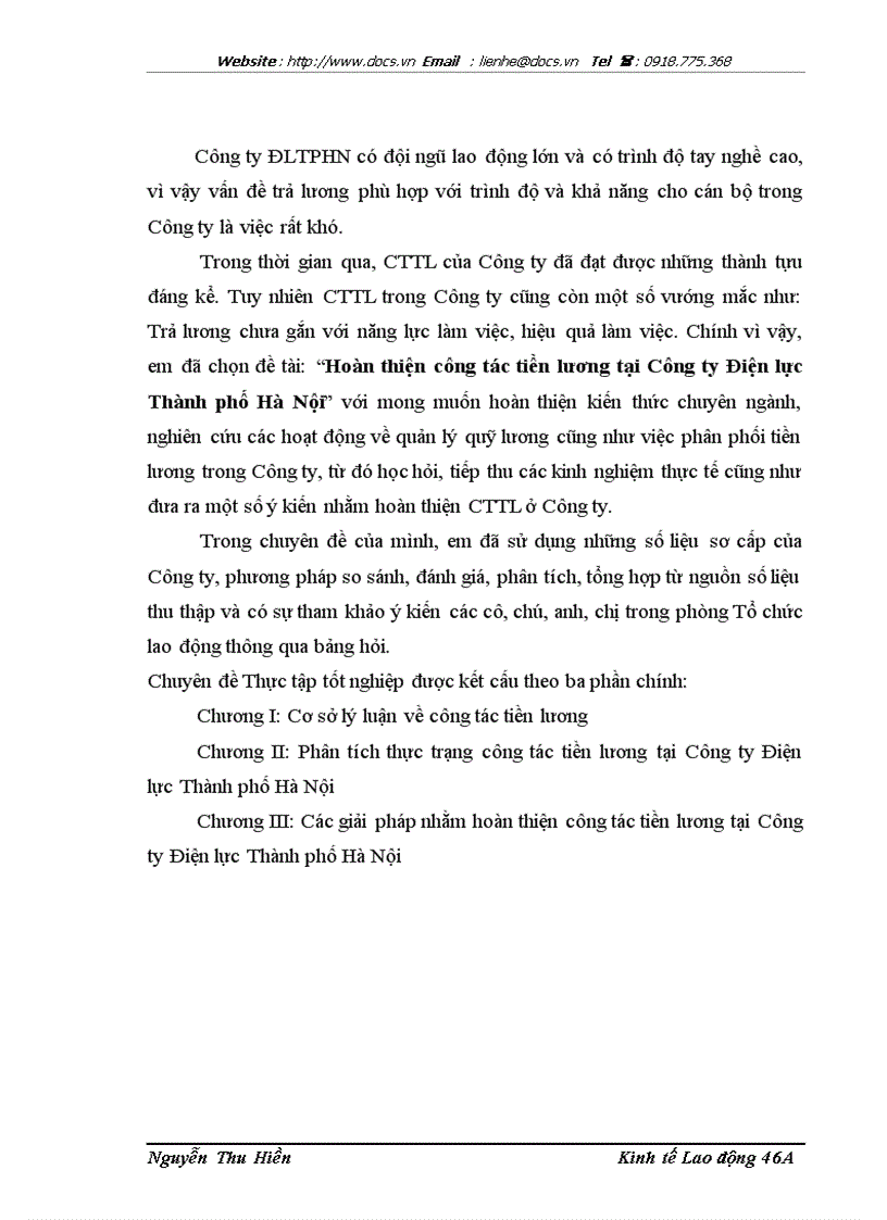 image for page Hoàn thiện công tác tiền lương tại Công ty Điện lực Thành phố Hà Nội