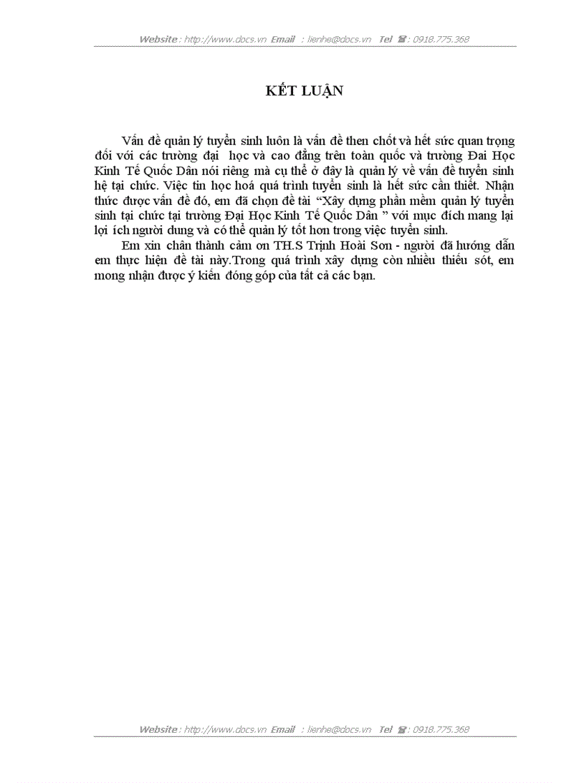 image for page Xây dựng phần mềm quản lý tuyển sinh tại chức tại Trường Đại Học Kinh Tế Quốc Dân