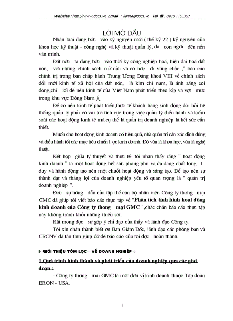 image for page Phân tích tình hình hoạt động kinh doanh của Công ty thương mại GMC