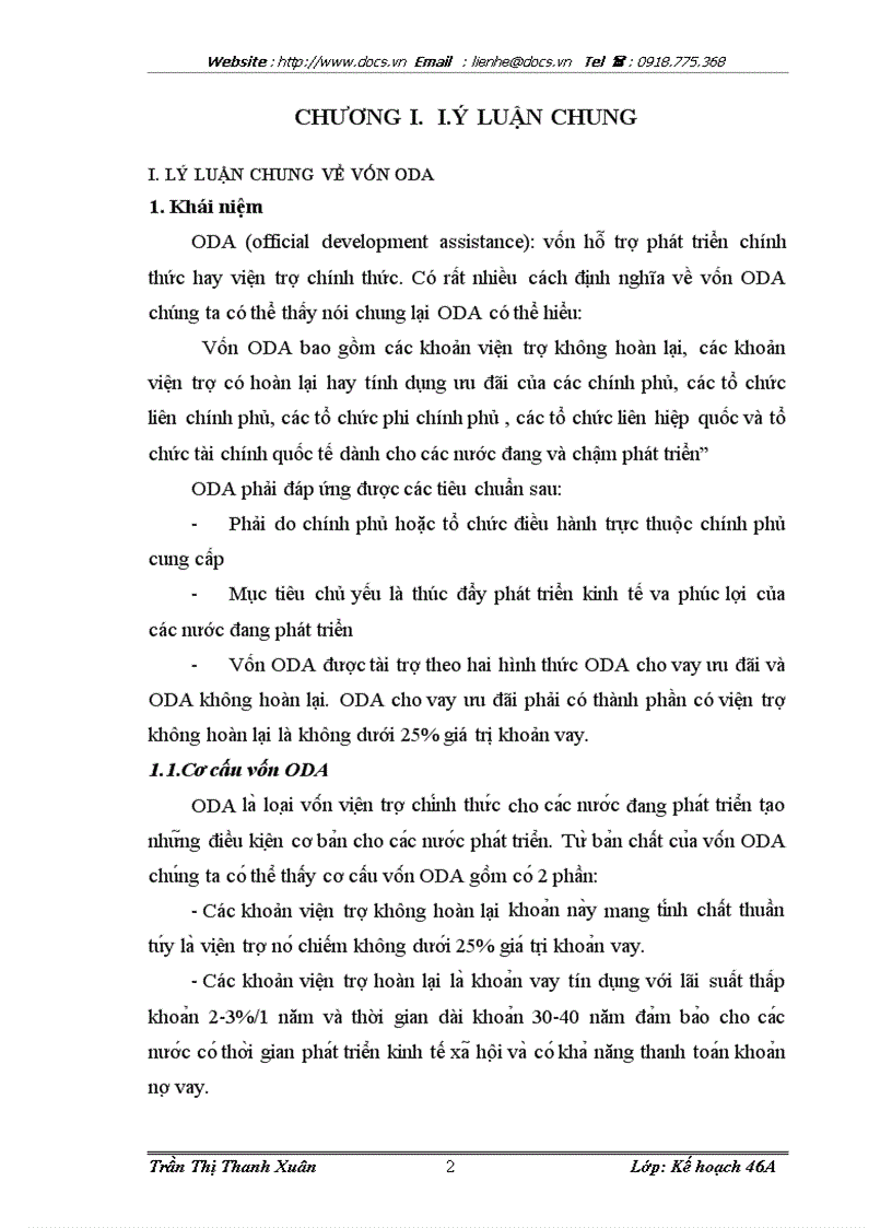 Tình hình sử dụng thu hút vốn viện trợ chính thức ODA giai đoạn 2001 2005 và kế hoạch 2006 2010 thực trạng và giải pháp