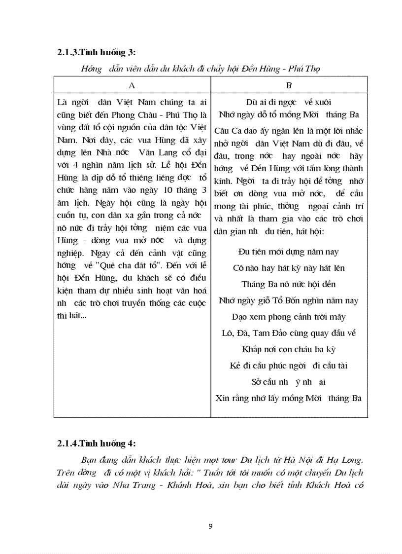 image for page So sánh hoạt động thuyết minh của hướng dẫn viên du lịch có và không sử dụng ca dao