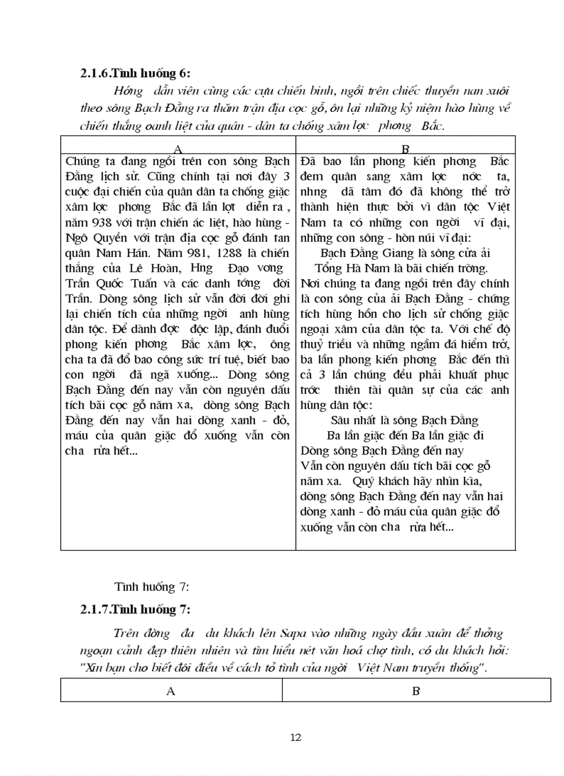 image for page So sánh hoạt động thuyết minh của hướng dẫn viên du lịch có và không sử dụng ca dao