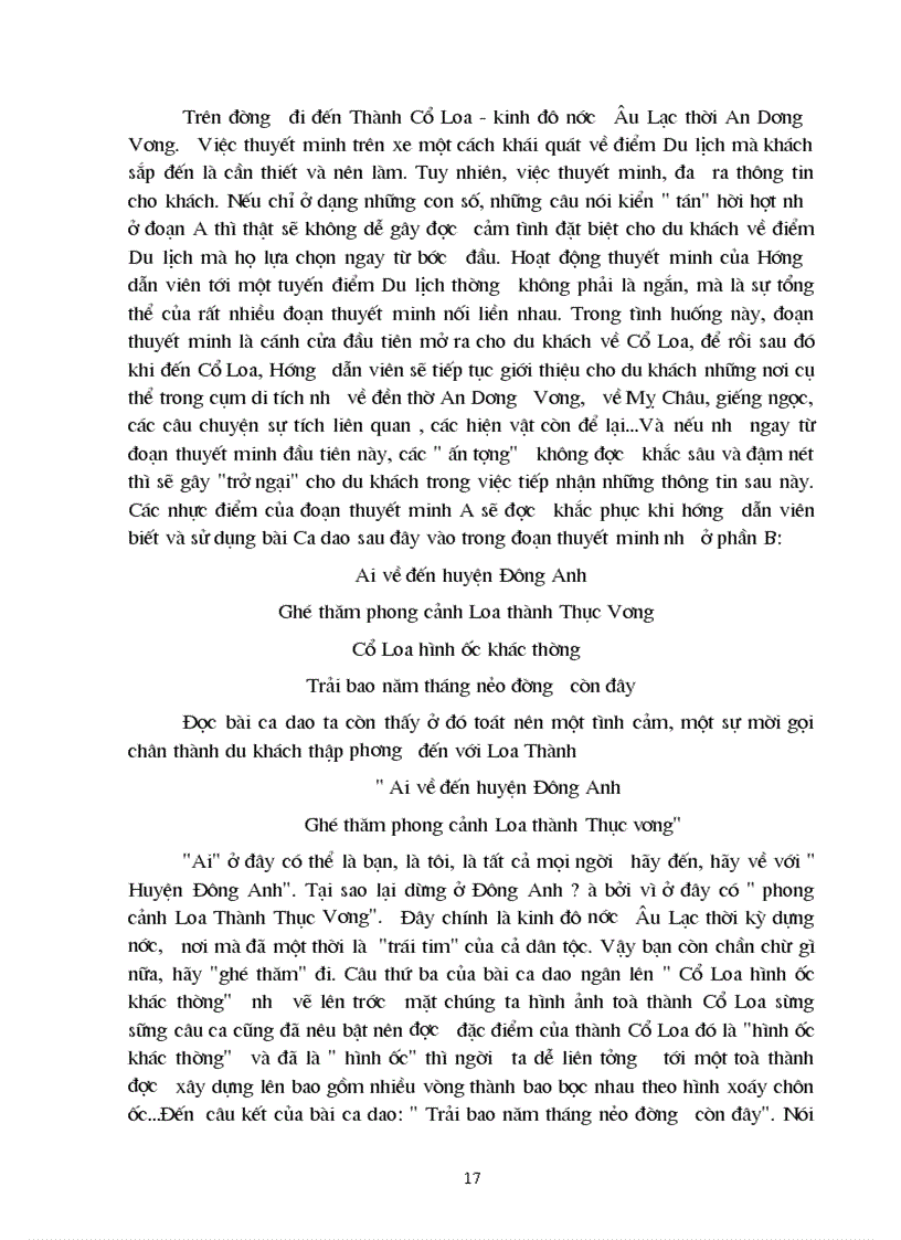 image for page So sánh hoạt động thuyết minh của hướng dẫn viên du lịch có và không sử dụng ca dao