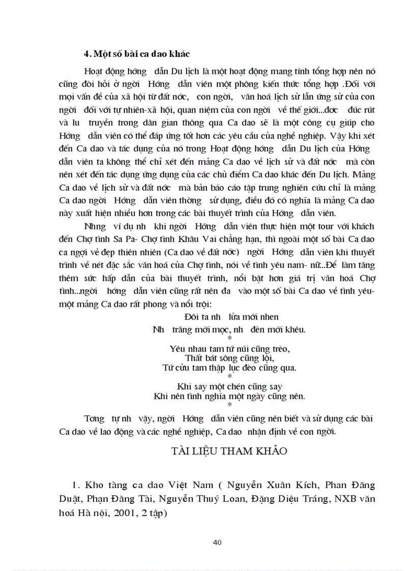 image for page So sánh hoạt động thuyết minh của hướng dẫn viên du lịch có và không sử dụng ca dao