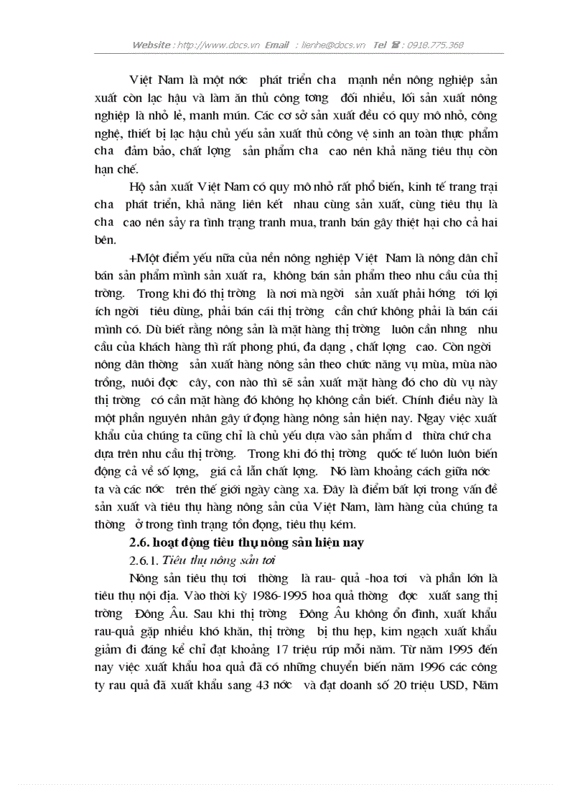 image for page Thực trạng và giải pháp tiêu thụ nông sản hiện nay ở Việt nam