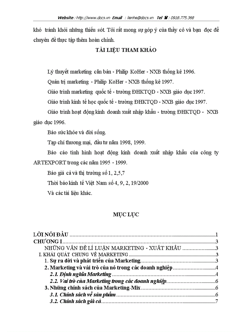 image for page Phát triển hoạt động Marketing trong kinh doanh xuất khẩu mặt hàng thủ công mỹ nghệ ở công ty xuất nhập khẩu ARTEXPORT