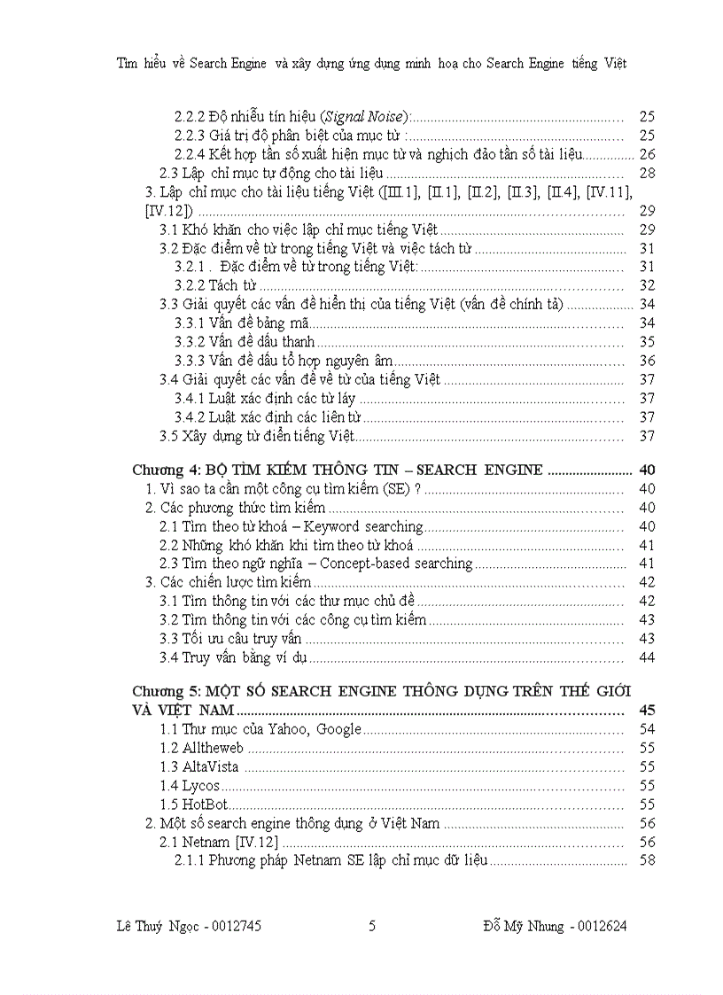 Về hệ thống search engine và ứng dụng hệ thống search engine tiếng việt