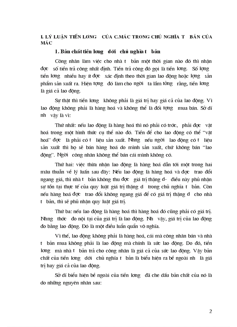 image for page Lý luận tiền lương của c mác trong chủ nghĩa tư bản của mác