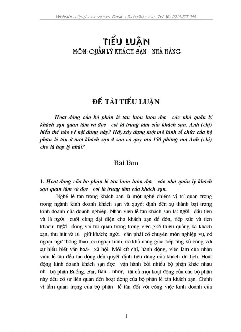 image for page Hoạt động của bộ phận lễ tân luôn luôn được các nhà quản lý khách sạn quan tâm và được coi là trung tâm của khách sạn
