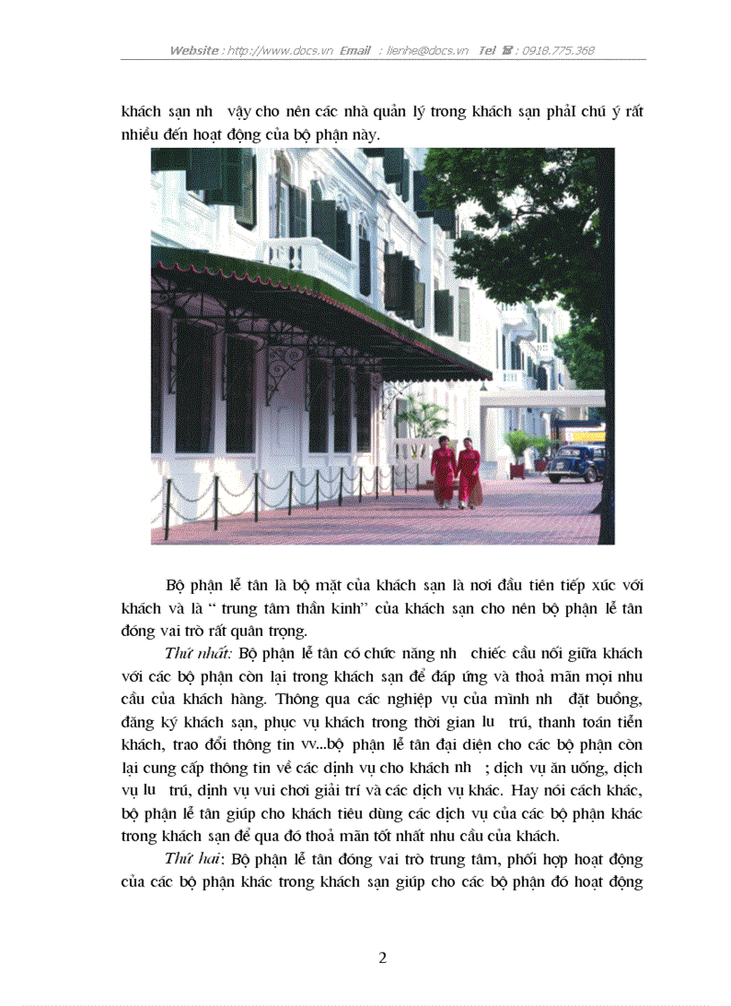 image for page Hoạt động của bộ phận lễ tân luôn luôn được các nhà quản lý khách sạn quan tâm và được coi là trung tâm của khách sạn