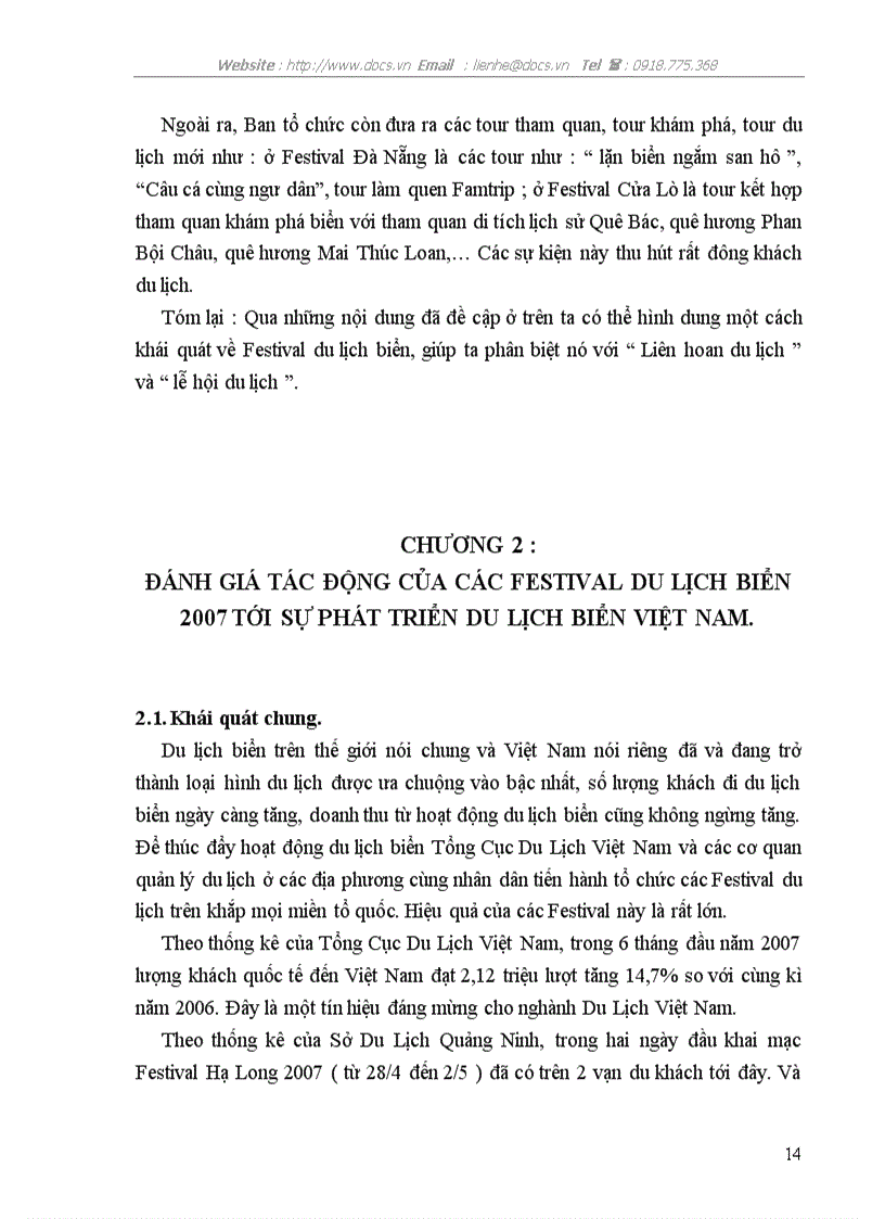image for page Các Festival du lịch biển 2007 và tác động của nó đối với sự phát triển du lịch biển Việt Nam