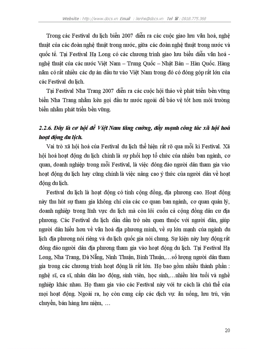 image for page Các Festival du lịch biển 2007 và tác động của nó đối với sự phát triển du lịch biển Việt Nam