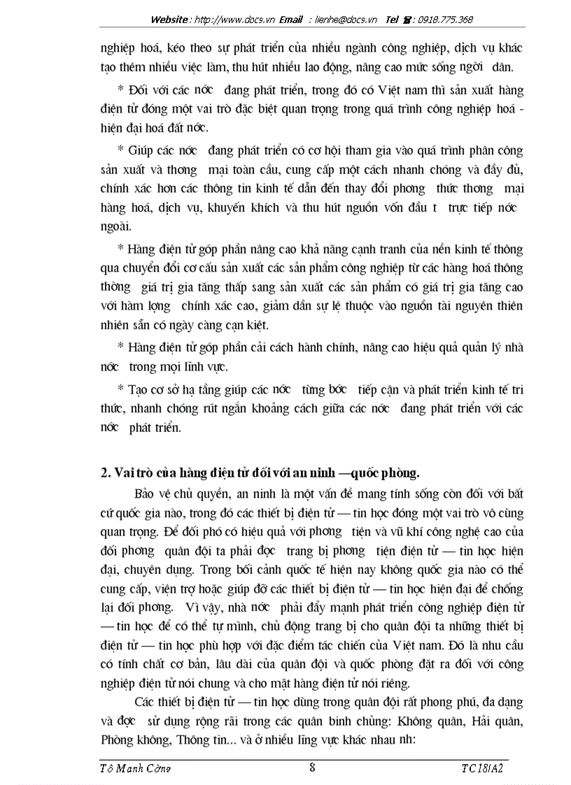 image for page Thực trạng và triển vọng phát triển hàng điện tử ở Việt Nam