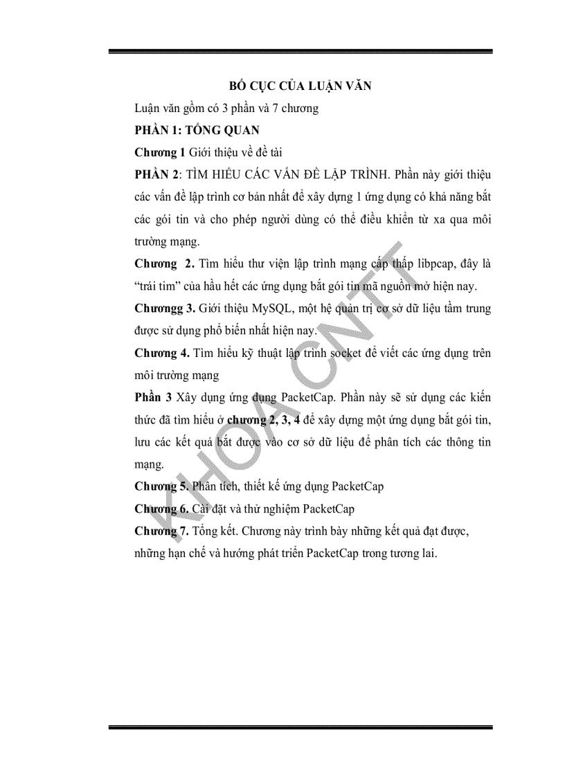 image for page Xây dựng ứng dụng bắt gói tin cho việc phân tích thông tin mạng phục vụ quản lí