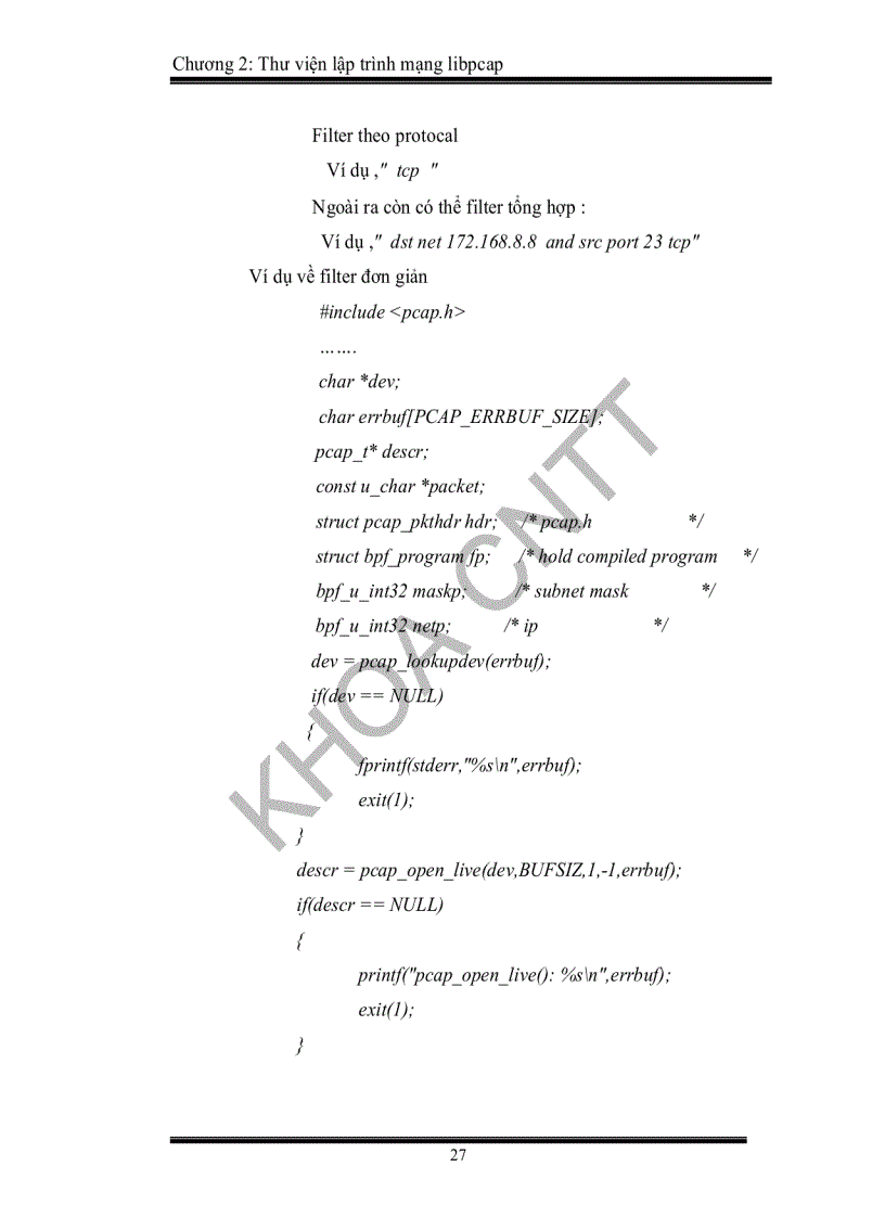 image for page Xây dựng ứng dụng bắt gói tin cho việc phân tích thông tin mạng phục vụ quản lí