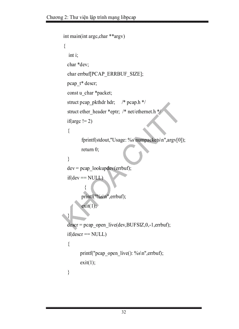 image for page Xây dựng ứng dụng bắt gói tin cho việc phân tích thông tin mạng phục vụ quản lí