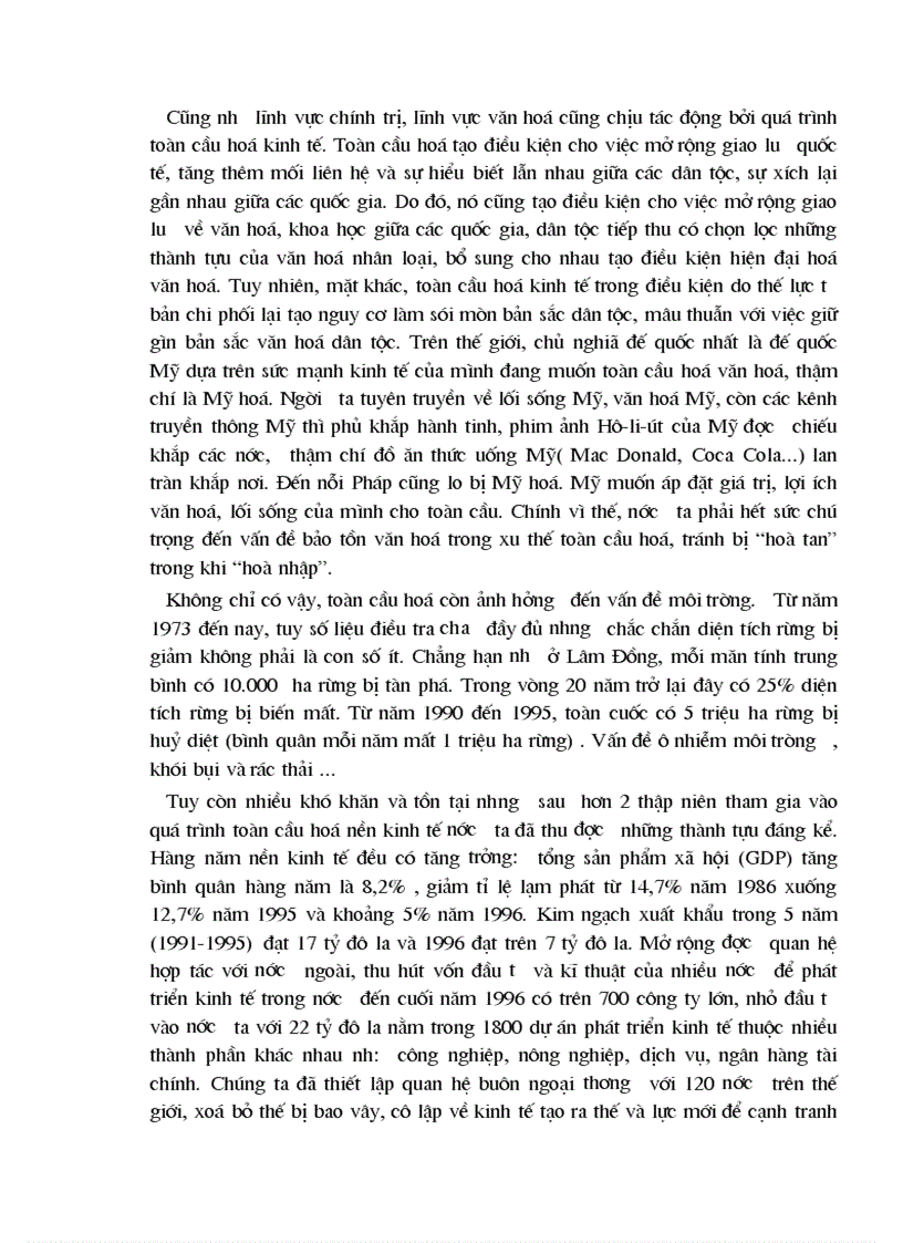 image for page II Vận dụng nguyên lý triết học để phân tích làm rõ thực trạng của nền kinh tế Việt Nam trước xu thế toàn cầu hoá