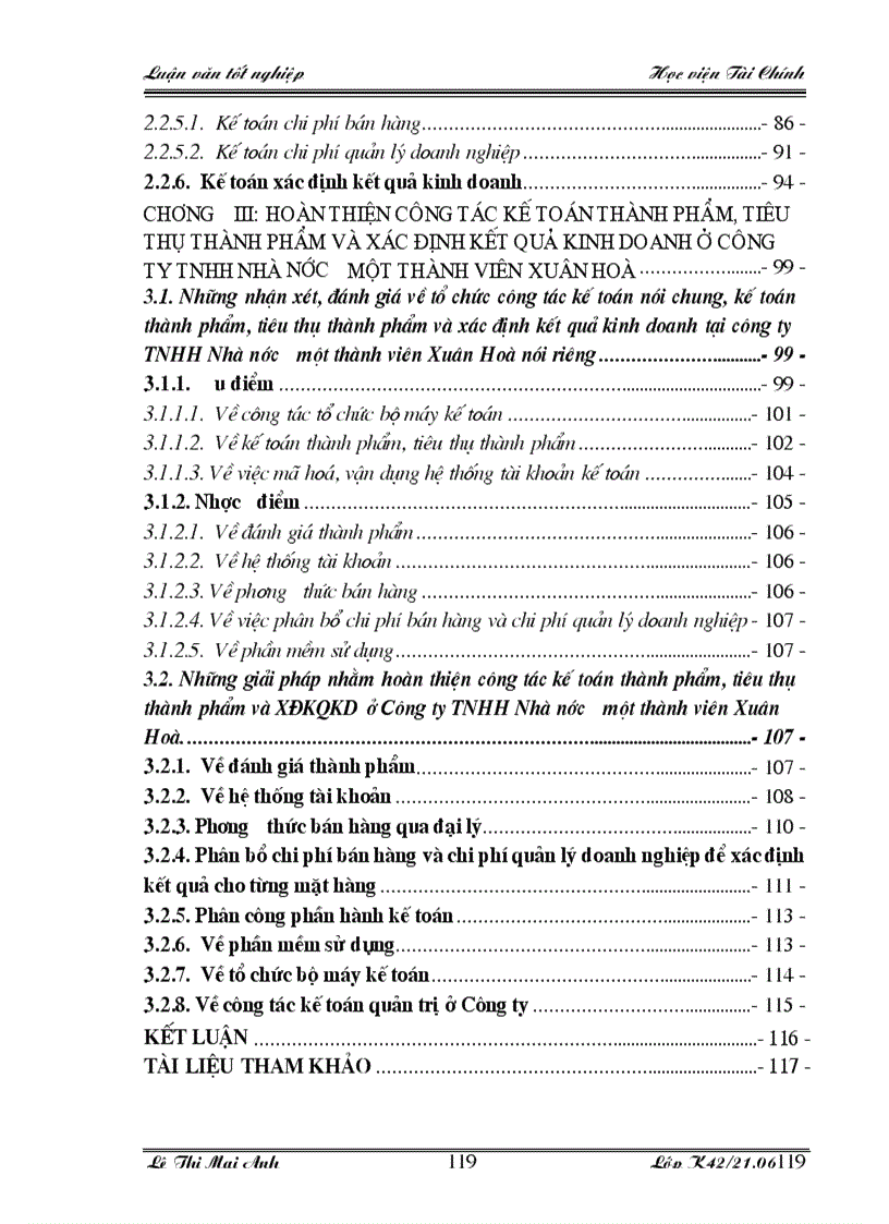 image for page Tổ chức công tác kế toán thành phẩm tiêu thụ thành phẩm và xác định kết quả kinh doanh tại Công ty TNHH Nhà nước một thành viên Xuân Hoà