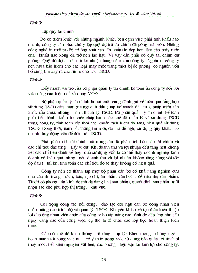 image for page Một số biện pháp quản lý vốn cố định nhằm nâng cao hiệu quả sử dụng vốn cố định tại Công ty in Công Đoàn