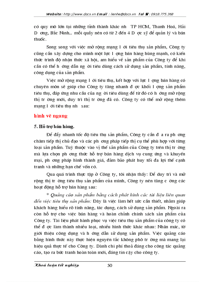 image for page Duy trì và mở rộng thị trường tiêu thụ sản phẩm ở Công ty Cổ phần Dược phẩm Hà Nội